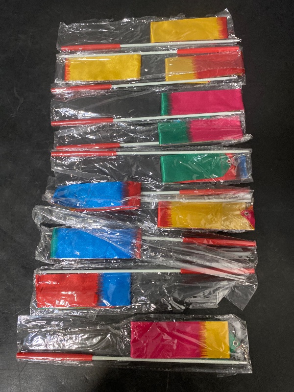 Photo 1 of 10PCS Dance Ribbons - Gymnastics Wand, Ribbon Dancer Stick for Artistic Dance, Gymnastics,Talent Show, Outdoor Games, Fitness, Training