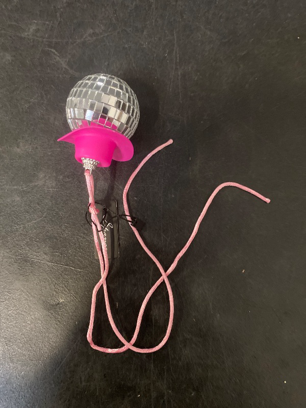 Photo 1 of Disco Ball Car Accessory,Disco Ball Car Mirror Ornament, Car Rear View Mirror Decorations,Bling Cowboy Hat Car Accessory