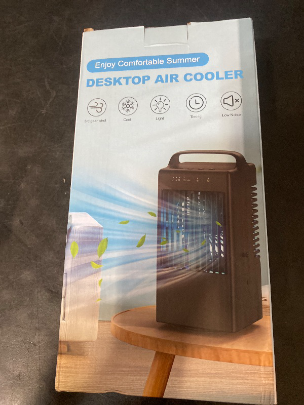 Photo 1 of Portable Air Conditioners Portable AC Small Air Conditioner Fan, Quiet Mini Evaporative Cooler with Handle,2/4H Timer 3 Speeds,Mini Air Conditioner with 7 Color for Home, Bedroom, Office, and Outdoor