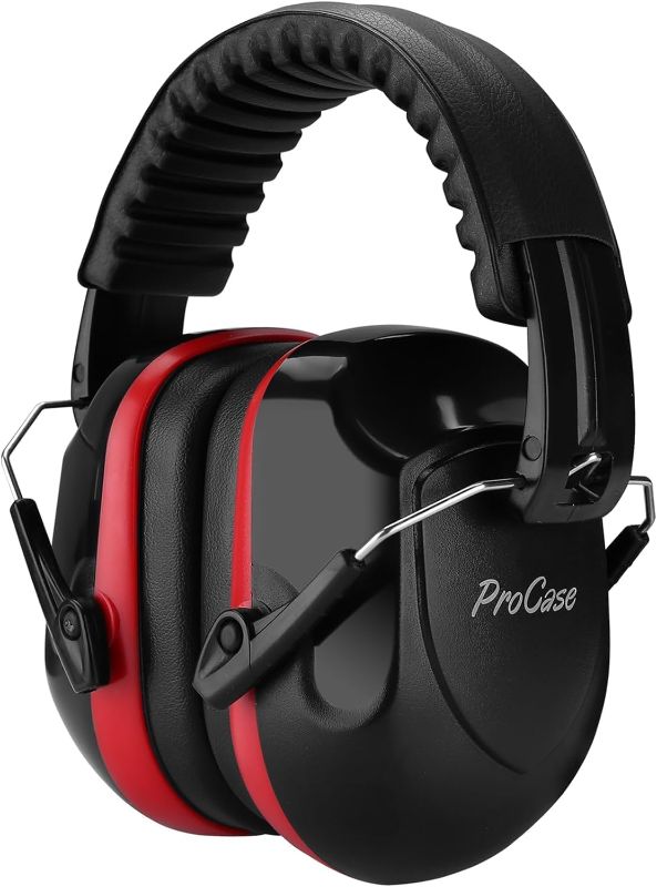 Photo 1 of ProCase Noise Reduction Ear Muffs, Sound Proof Ear Protection, NRR 28dB Noise Cancelling Headphones for Adults Kids Autism, Hearing Protection for Shooting Gun Range Mowing -Red