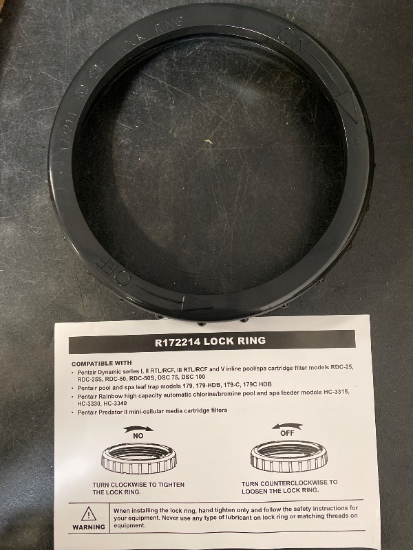Photo 1 of Replacement for R172214 Lock Ring, Fit for Dynamic Series I, II &III RTL/RCF, V Inline Pool/Spa Cartridge Filter, for Rainbow High Capacity Feeder, for Predator II Cartridge Filters