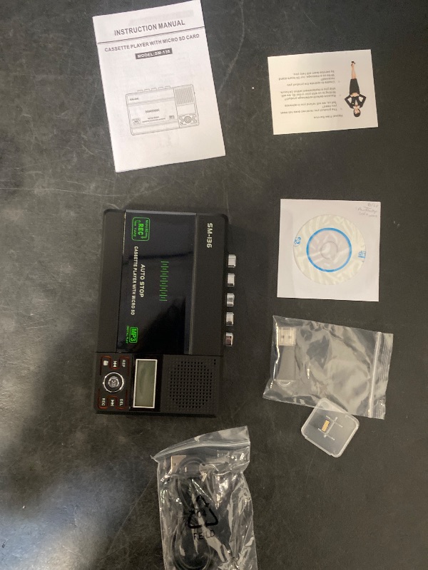 Photo 1 of Small Cassette Tape Player, USB C or SD Card Audio Cassette to MP3 Digital Converter, Record to Cassette/Computer/SD Card via Mic, Loud Speaker, Headphone Jack, 16GB SD Card for Type I Tapes