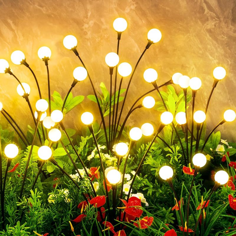 Photo 1 of Solar Lights Outdoor Waterproof,6 Packs 48LED, Garden Decor, Patio Decor, Firefly Lights Solar Outdoor, Unique Gifts for Women