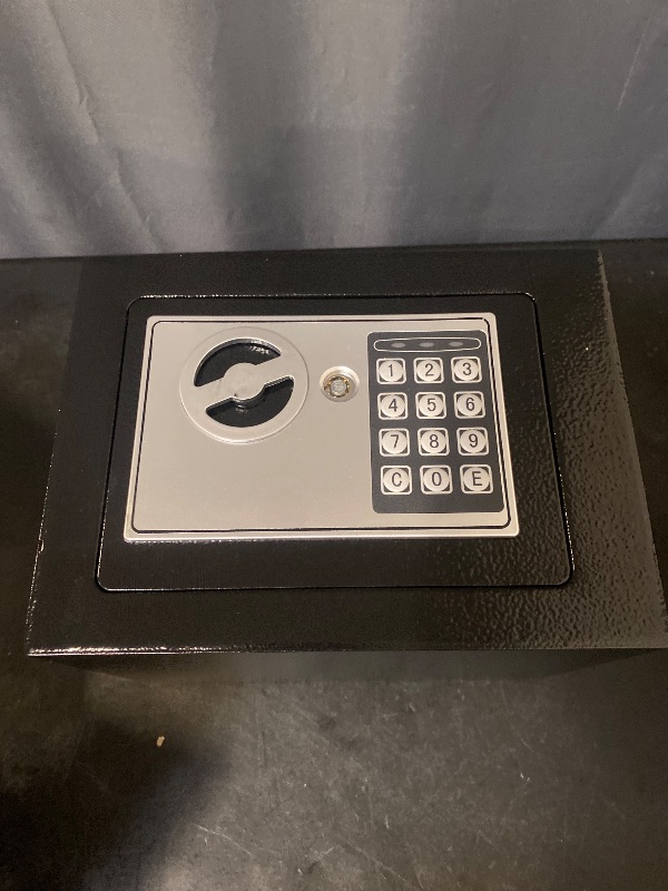 Photo 1 of Small Electronic Safe Box With Digital Keypad & Keys - 9.05 x 6.7 x 6.7 Inches Wall Safe 0.23Cuft Mini Security Box for Coin Home Office Hotel Rooms Business Jewelry Gun (Black)