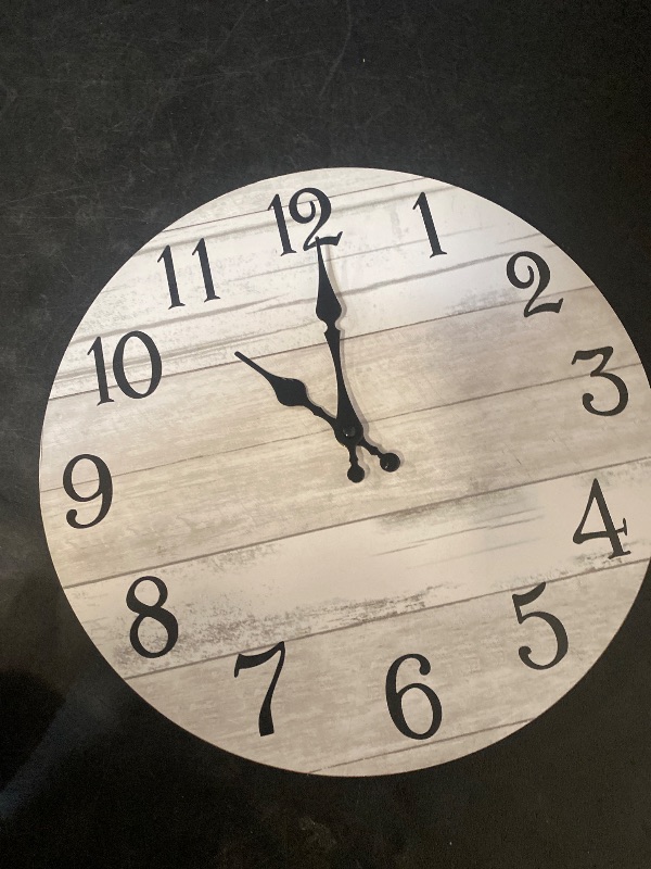 Photo 1 of Wall Clock Battery Operated 8 Inch Gray Silent Non Ticking Country Rustic Design Vintage Retro Decorative for Bathroom Kitchen Bedroom