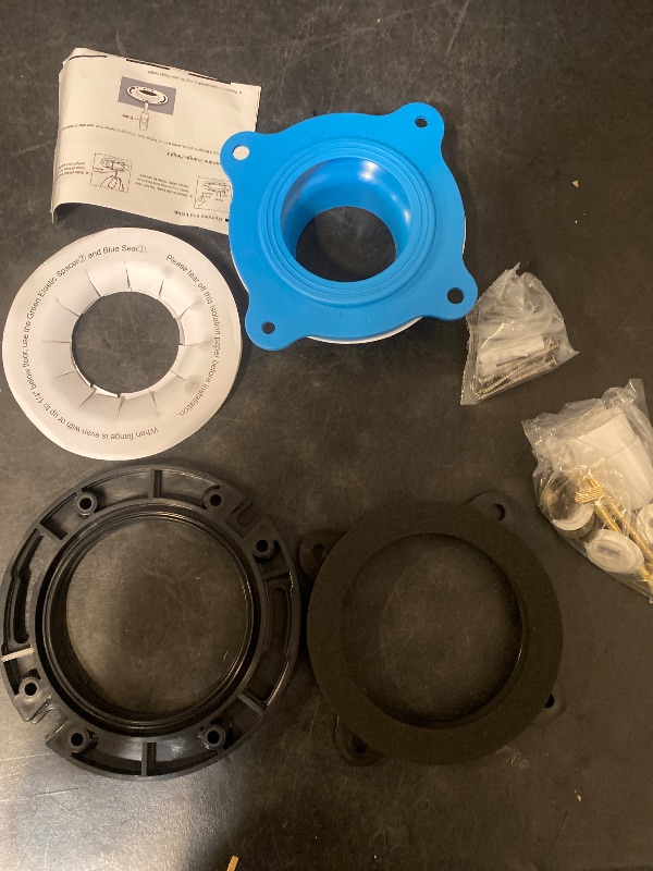 Photo 1 of Toilet Flange Repair Kit with Elastic Wax Ring- Premium Toilet Seal and Gasket Replacement, Fits 3"/4" Drain Pipes, Professional Toilet Repair Solution, No Wax Mess Installation