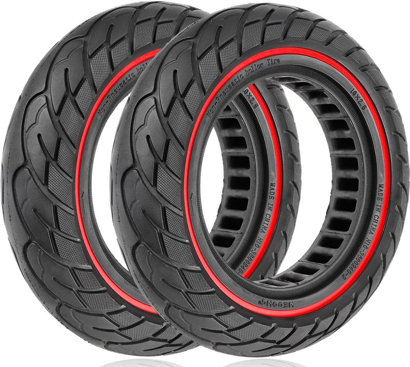 Photo 1 of 2PCS 10x2.50 Scooter Tire for Segway Ninebot MAX G30 G30P G30LP/Hiboy S2 MAX No Inflation, Maintenance-Free, Puncture-Resistant 60/70-6.5 Electric Scooter Replacement Wheel