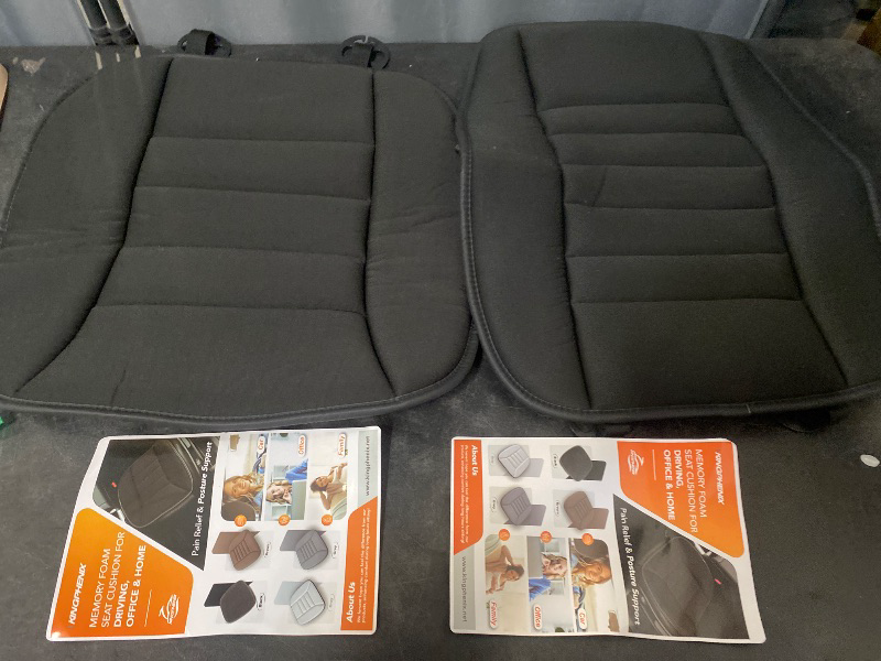 Photo 1 of Car Seat Cushion with Back Support Pillow: Enhanced Comfort Memory Foam Design for Pain Relief, Ideal for Drivers and Office Use - Ergonomic Lumbar Comfort for Long Sitting - Black