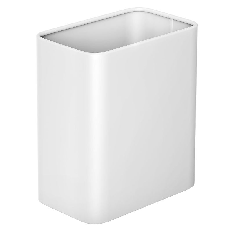 Photo 1 of Small Bathroom Trash Can 2.1 Gallon Wastebasket, Modern Metal Garbage Can Office Waste Basket, White Stainless Steel Trash Bin for Bedroom, Home Office, Toilet, rv, Near Desk, Under Sink