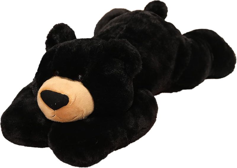 Photo 1 of Weighted Stuffed Animals, Weighted Bear Stuffed Animal Toy Cute Black Bear Plush Pillow Weighted Plush Animals Toy, 11.8"