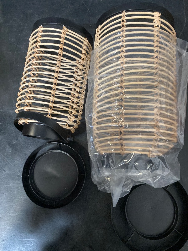 Photo 1 of Natural Rattan Boho Lanterns - Handcrafted Chic Decor to Enhance Your Home - Modern Farmhouse Beauty Perfect for Any Living Room, Patio & Porch, Indoor and Outdoor Coffee Table or Kitchen Dining Table