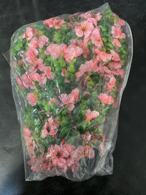 Photo 1 of Artificial Flowers, UV Resistant Lifelike for Home Kitchen Office Wedding Garden Decor(Pink*2)
