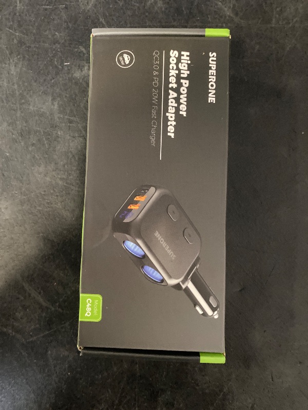 Photo 1 of SUPERONE 180W Cigarette Lighter Splitter with 20W PD, 2-Socket Cigarette Lighter Adapter, Fast USB C Car Charger with Type-C 20W PD & QC 3.0 for Dash Cam, GPS, iPad/Laptop/iPhone 17/16/15/14/Samsung