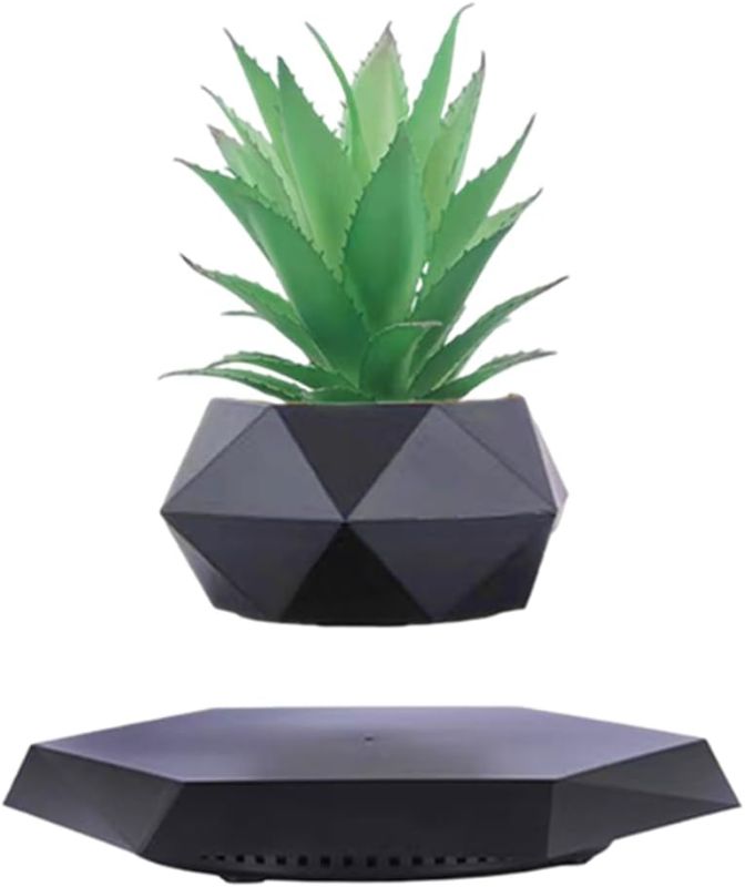 Photo 1 of Levitating Air Bonsai Pot, Rotation Flower Planters, Magnetic Levitation Suspension Floating Pot, Potted Plant Desk Decor in Flower Pots & Planters from Home & Garden on (Light Color)