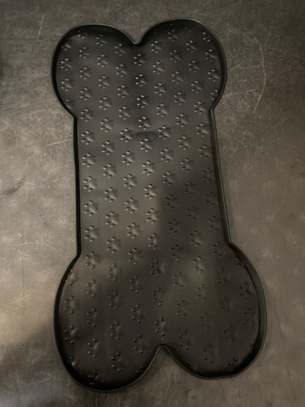Photo 1 of Dog Food Mat Anti-Slip Silicone Dog Bowl Mat Thicker Pet Placemat Waterproof Cat Feeder Pad with Raised Edge Puppy Kitten Feeding Mats Suitable Small Medium-Sized Dogs Cats Eating Tray