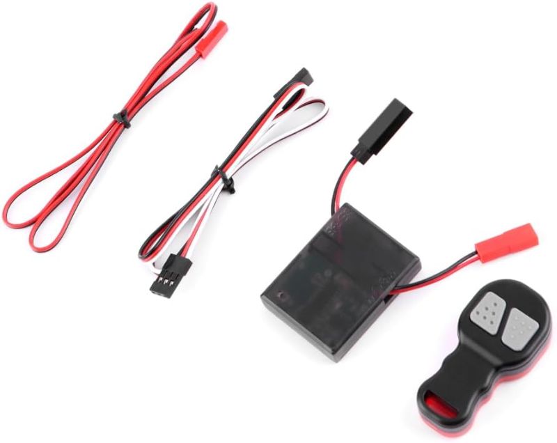 Photo 1 of GLOBACT 1/10 RC Wireless Winch Remote Controller and Receiver Replacement Kit for Axial SCX10 90046 TRX4 Tamiya RC4WD Redcat HPI 1/10 RC Crawler Upgrade Parts