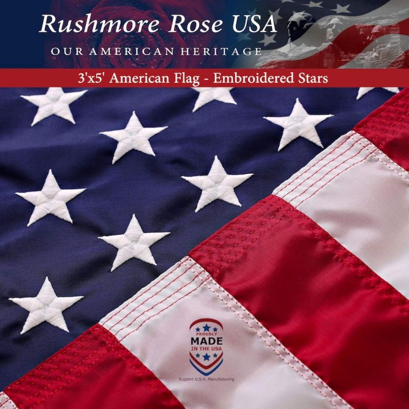 Photo 1 of American Flag | American Flags for Outside 3X5 |100% Made in USA Flag - Premium US Flag 3X5 Heavy Duty Outdoor with Embroidered Stars and Sewn Stripes