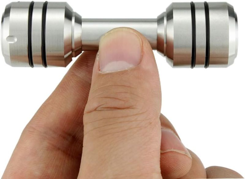 Photo 1 of Finger Dumbbell Spinners, 2 in 1 Fidget Toys Adults, Metal Fidgets, High Resilience Thumb Button, Stress Relief Toy for Teens (Silver (Stainless Steel))