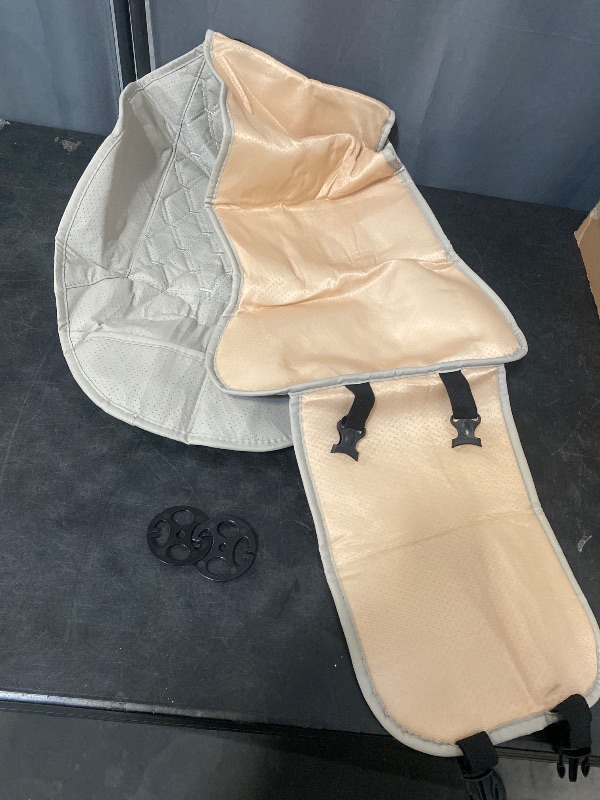 Photo 1 of 2 Pack Leather Front Car Seat Covers, Universal Sideless Car Seat Protectors with Storage Pocket and Seat Belt Pads, Waterproof Automotive Seat Cover for Cars Trucks SUV(Beige)