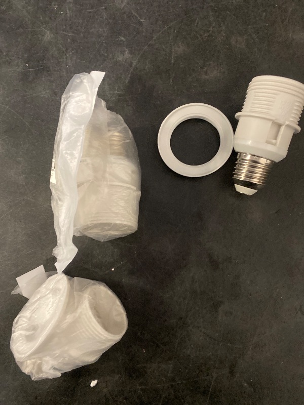 Photo 1 of E26 to E26 Socket Extender,2.91 inches E27/E26 Light Socket Extension,Thread Lamp Holder Adapter with Shade Rings (White, 3)