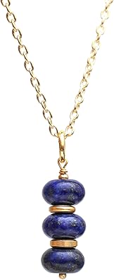Photo 1 of Gempires Natural Beaded Gemstone Necklace Handmade Layered Jewelry Hypoallergenic Non Tarnish 18 Inch Gold Plated Everyday Wear Crystal Necklaces For Women