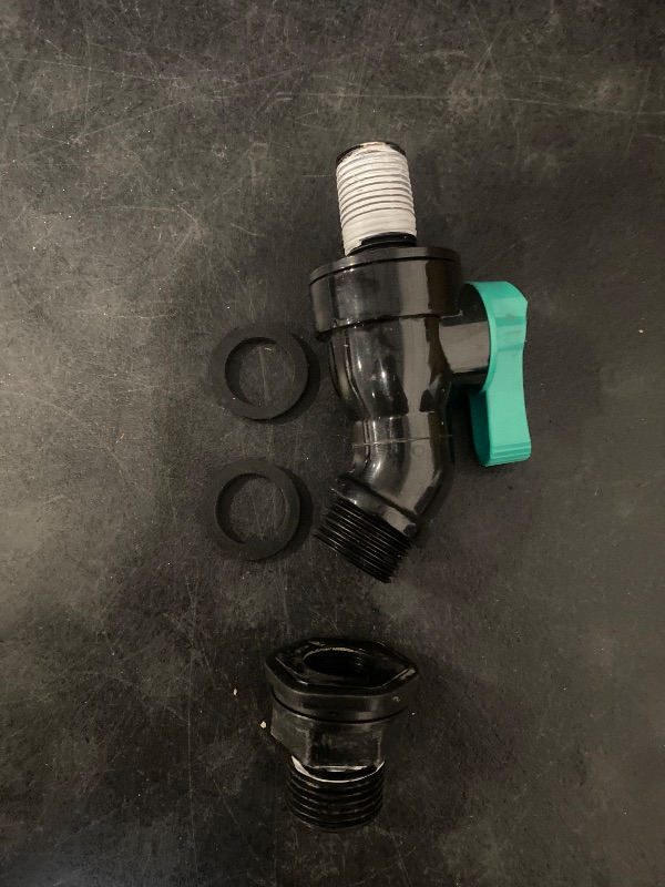 Photo 1 of 3/4 “NPT to 3/4 ”GHT Rain Barrel Faucet Kit, High Flow Valve Core Water Tank Faucet and PVC Bulkhead Fitting, Suitable for rainwater Collection Barrels, Water Tanks, and downspout Collectors.