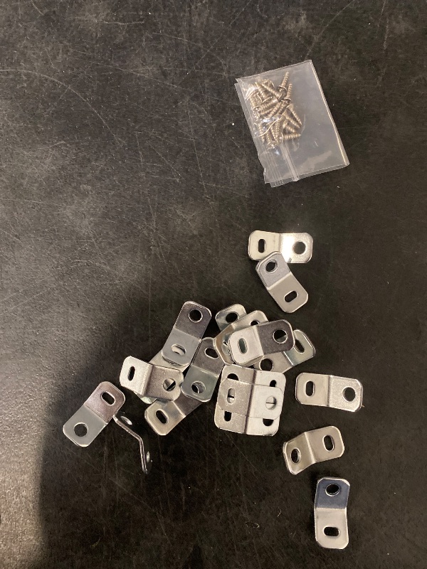 Photo 1 of 20PCS 135 Degree Corner Brackets Zinc Electro-Plate Finish Iron Sheet Corner Joint Shelf Brackets Furniture Hardware with Screws Corner Braces