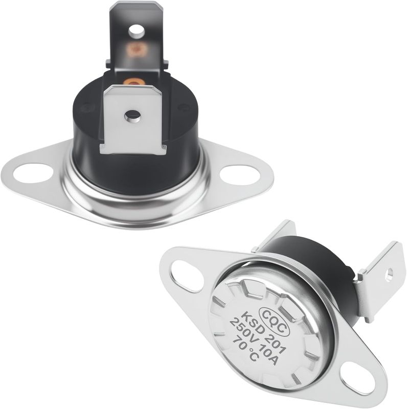Photo 1 of Microwave Thermostat Unit, 70 Microwave Thermostat Thermal Fuse for GE, Fits Thermostat Fuse and Other Normally Closed Temperature Control Switches, Replacement Part Number 5304509475, 2-Pack