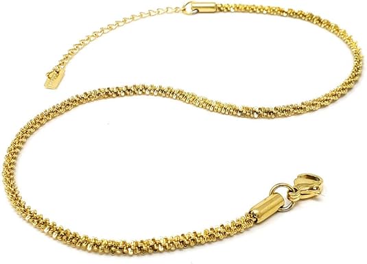 Photo 1 of Stainless Steel Cuban, Rope Chain Anklet for Women Adjustable Ankle Bracelet Waterproof Beach Fashion