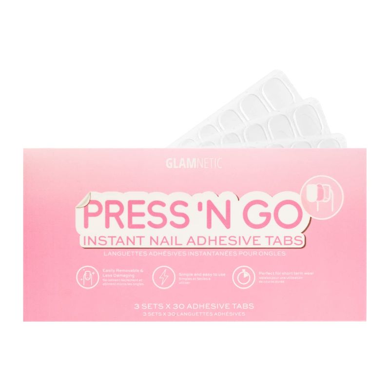 Photo 1 of Glamnetic Press 'n Go Instant Nail Adhesive Tabs | Short Term Wear, Easily Removable & Less Damaging, Customized Fit | 90 Tabs