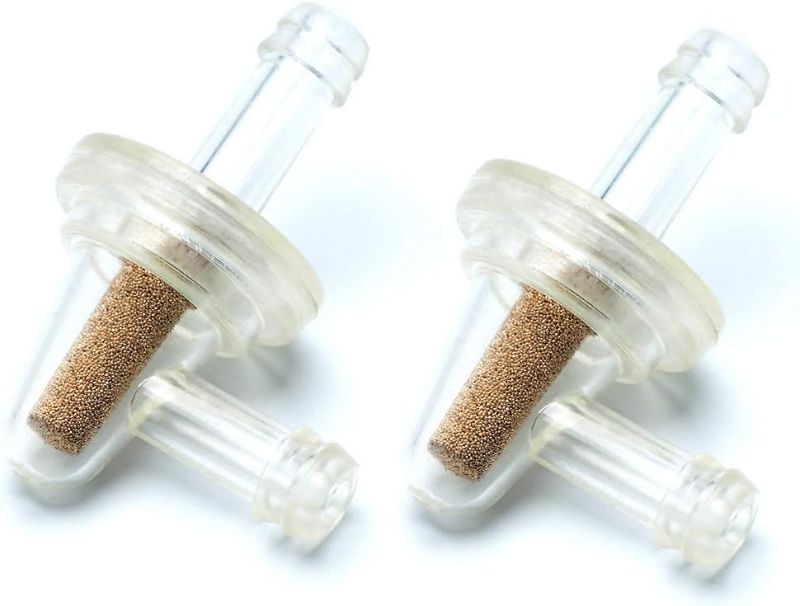 Photo 1 of Inline Fuel Filter - APE RACING Universal Small 90 Degree Fuel Filters (Pack of 2) for 1/4 Fuel Line Gas Engine Motorcycle Bike Scooter ATV Quads