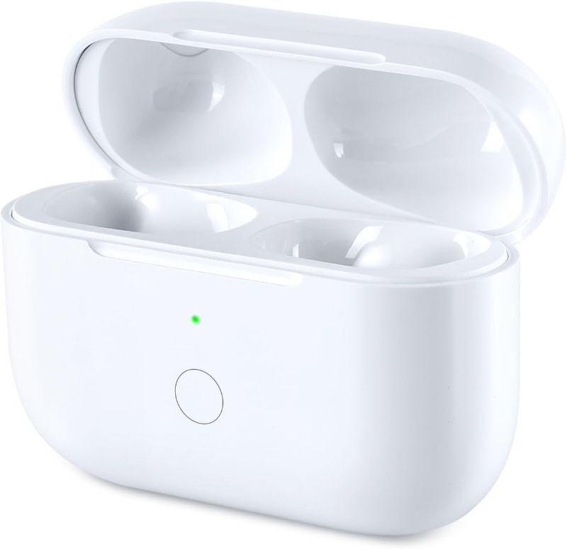 Photo 1 of Wireless Charging Case Replacement Compatible with AirPods Pro 1st & 2nd Generation, AirPods Pro 1st & 2nd Charger Case with Bluetooth Pairing Sync Button