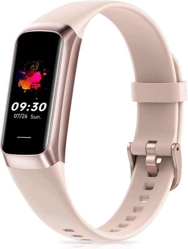 Photo 1 of Fitness Tracker with 24/7 Heart Rate, Blood Oxygen Blood Pressure Sleep Monitor, Activity Trackers 5 ATM Waterproof,Step Calorie Counter Pedometer Health Smart Watch for Women Men Pink