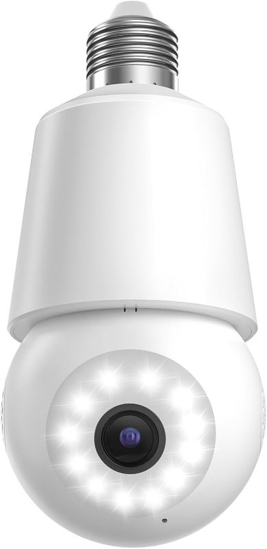 Photo 1 of  2K Light Bulb Security Camera,360° Security Cameras Wireless Outdoor Indoor Full Color Day and Night, 2.4GHz,Motion Detection, Audible Alarm, Easy Installation