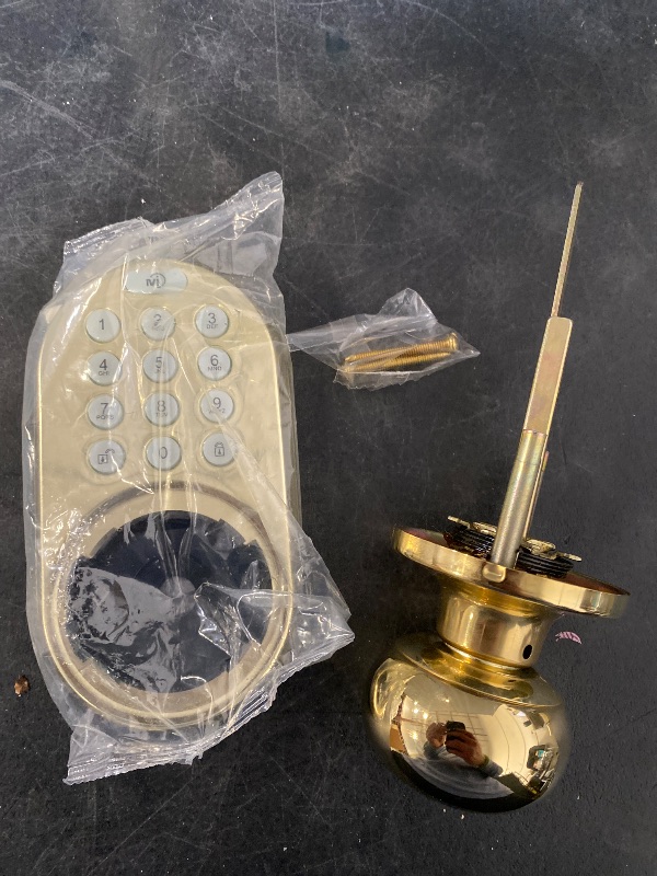Photo 1 of MiLocks DKK-02AQ Electronic Touchpad Entry Keyless Door Lock, Antique Brass