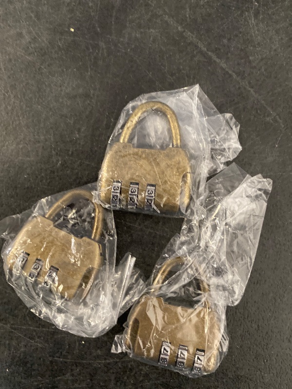Photo 1 of 3PCS Mini Antique Combination Padlock Vintage Handbag Shaped Lock for Cabinets Drawers Trunks Small Lockers Jewellery Boxes Antique Bronze