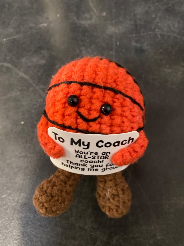 Photo 1 of Basketball Coach Appreciation Gift - Thank You Gifts for Basketball Coach, Cool Handmade Crochet Basketball Present for Retirement Birthday Christmas - Thank You for Helping me Grow