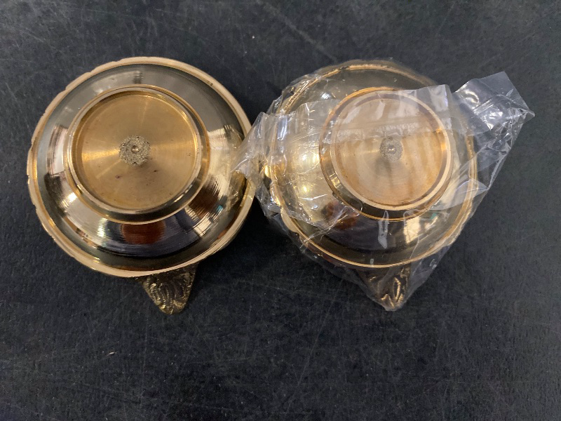 Photo 1 of Fine Living 2.75" Kuber Brass Diyas for Pooja Set of 2 – Handmade Traditional Oil Diya Lamps, Rust Resistant - Gold Finish Vilakku Deepam for Home Temple, Diwali Decoration & Indian Pooja Gift Items