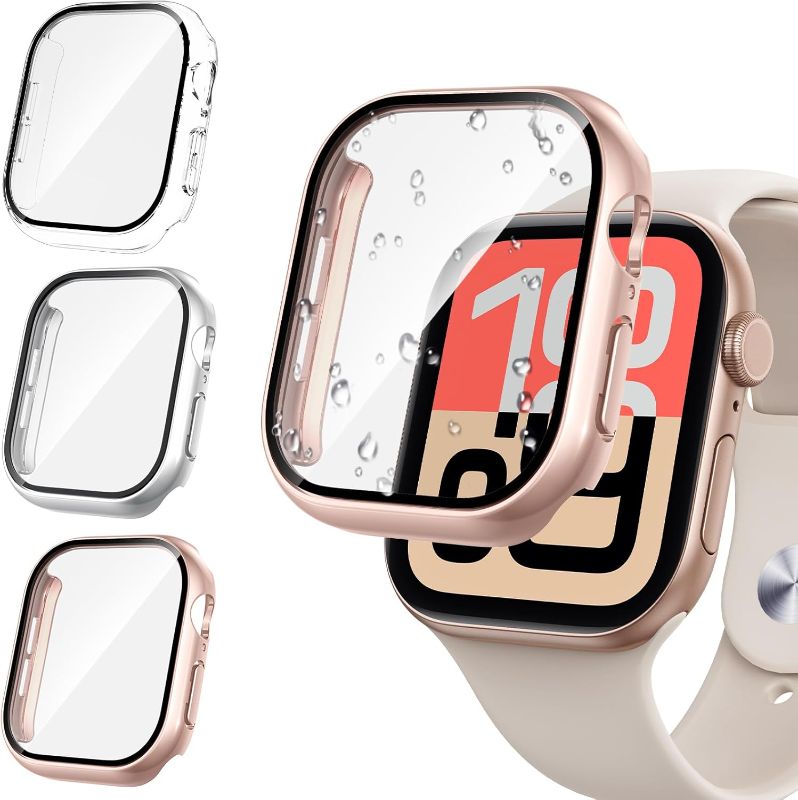 Photo 1 of [3PCS for Apple Watch Screen Protector Case 40mm SE 3rd/SE 2rd Generation/SE/Series 6/5/4 Accessories, iWatch Protective Face Cover for Women Men, Bumper Tempered Glass for iPhone Watch 40 mm