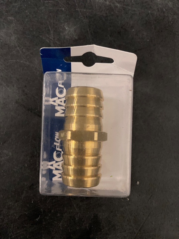 Photo 1 of MAACFLOW Brass 3/4" Hose ID Barb Barbed Fitting Splicer Repair (Barb OD 0.79") (Pack of 1)