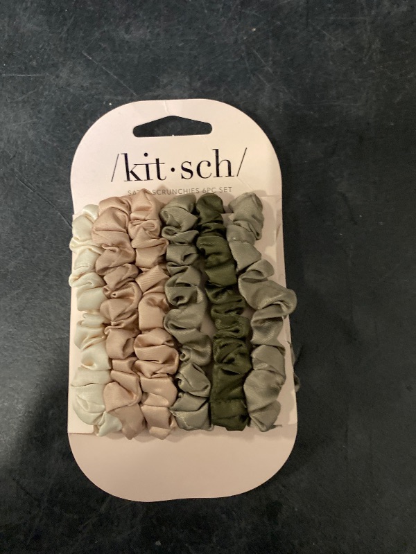 Photo 1 of Kitsch Ultra-Petite Satin Scrunchies for Women - Softer Than Silk Scrunchies | Hair Ties No Damage for Frizz-Free Sleep | Perfect for Day or Night | Ideal Gifts for Women - Eucalyptus, 6 pcs