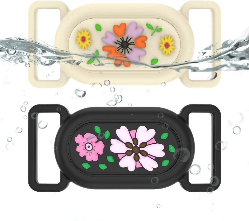 Photo 1 of 2 Pack for Samsung Galaxy SmartTag2 Dog Collar Holder, Waterproof Anti-Lost Silicone GPS Tracker Hidden Case Galaxy SmartTag 2 for Dog/Cat Collar, Kids' Shoe, Bag (Black & White)