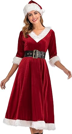 Photo 1 of 11 Pcs Kids Santa Costume Deluxe Kids Santa Suit Toddler Santa Claus Costume for Halloween Cosplay