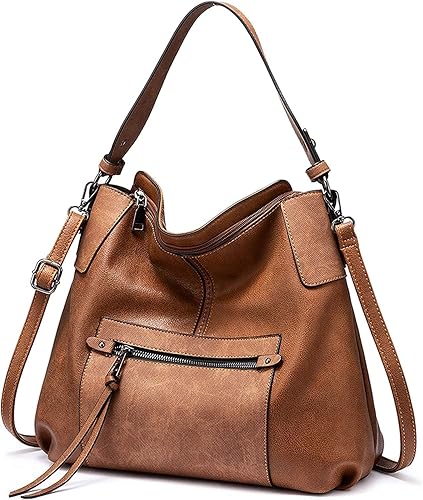 Photo 1 of INOVERA (LABEL) Handbags for Women Stylish - Faux Leather Ladies Shoulder Purse - Daily, Office Use Hobo Bags (Brown), 2. Brown, M