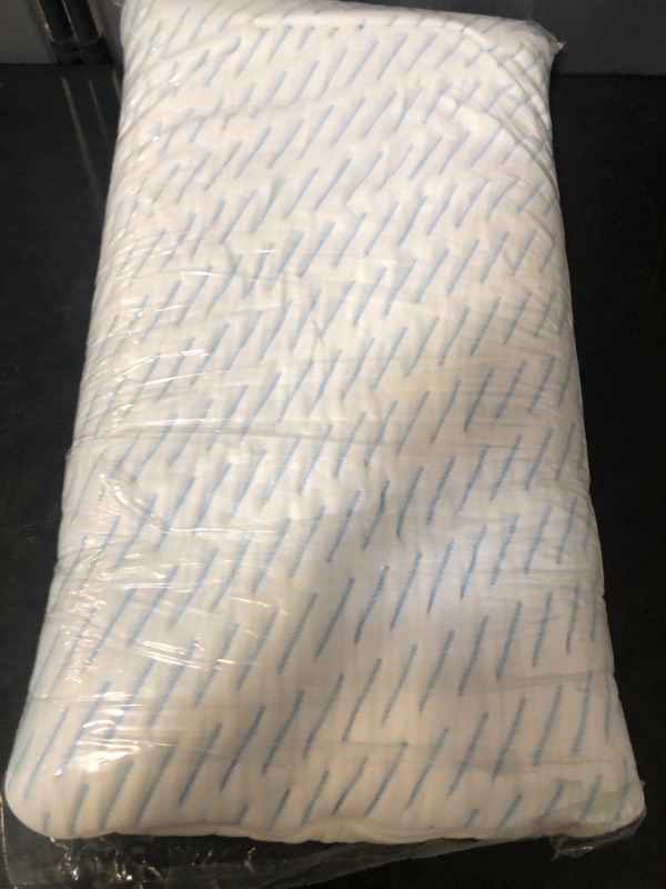 Photo 1 of BLISSBURY Cooling Memory Foam Pillow, 2.6 Inch Thin, for Stomach & Back Sleeper, Queen Size, Removable Cool-Tech Cover, CertiPUR-US Certified