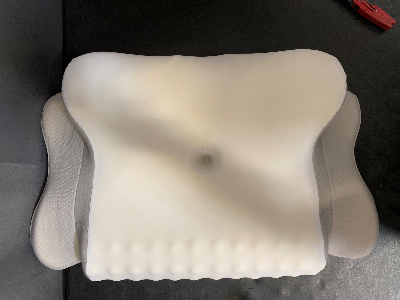 Photo 1 of Cervical Pillow for Neck Pain Relief - Cooling Ergonomic Dual-Sided Orthopedic Neck Pillow with Ice Silk Pillowcase, Breathable Memory Foam Contour Pillow for Side, Back, Stomach Sleepers