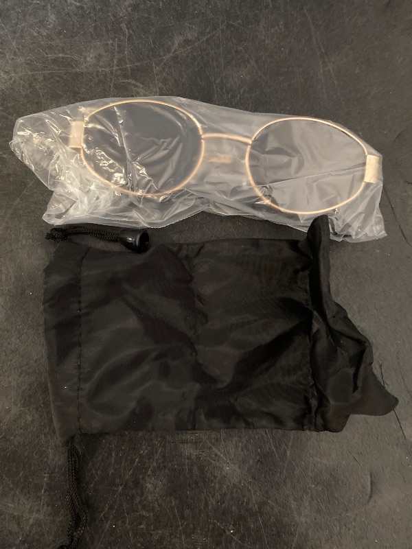 Photo 1 of Retro Polarized Sunglasses - UV400 Protection, Oval Shape, Metal Frames - Matching Soft Case Inlcuded