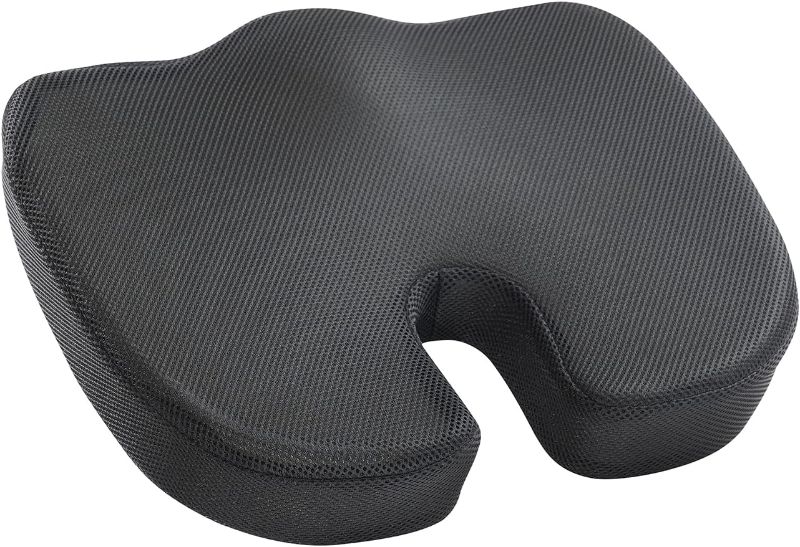Photo 1 of Office Chair Cushion Seat Cushion for Long Sitting ?– Ergonomic CertiPUR-US® Memory Foam Non Slip Seat Pad for Desk, Car, Travel, Stadium, Bleachers & Airplane ?– Tailbone Support Pillow
