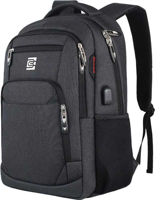 Photo 1 of Laptop Backpack,Business Travel Anti Theft Slim Durable Laptops Backpack with USB Charging Port,Water Resistant College Computer Bag for Women & Men Fits 15.6 Inch Laptop and Notebook - Black