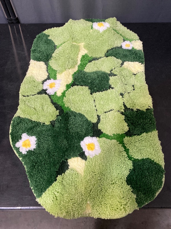Photo 1 of Moss Bathroom Rug - Green Bath Mat with Absorbent Microfiber & Non-Slip Backing, Cottagecore Aesthetic Decor for Bathroom, Tub, Bedroom (32×20 Inch)